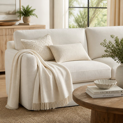 Ensemble de canapé-lit Mid-Century en chenille avec accoudoirs évasés et pieds fuselés