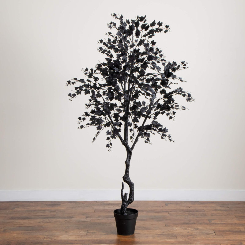 7Ft. Artificial Halloween Black Maple Tree