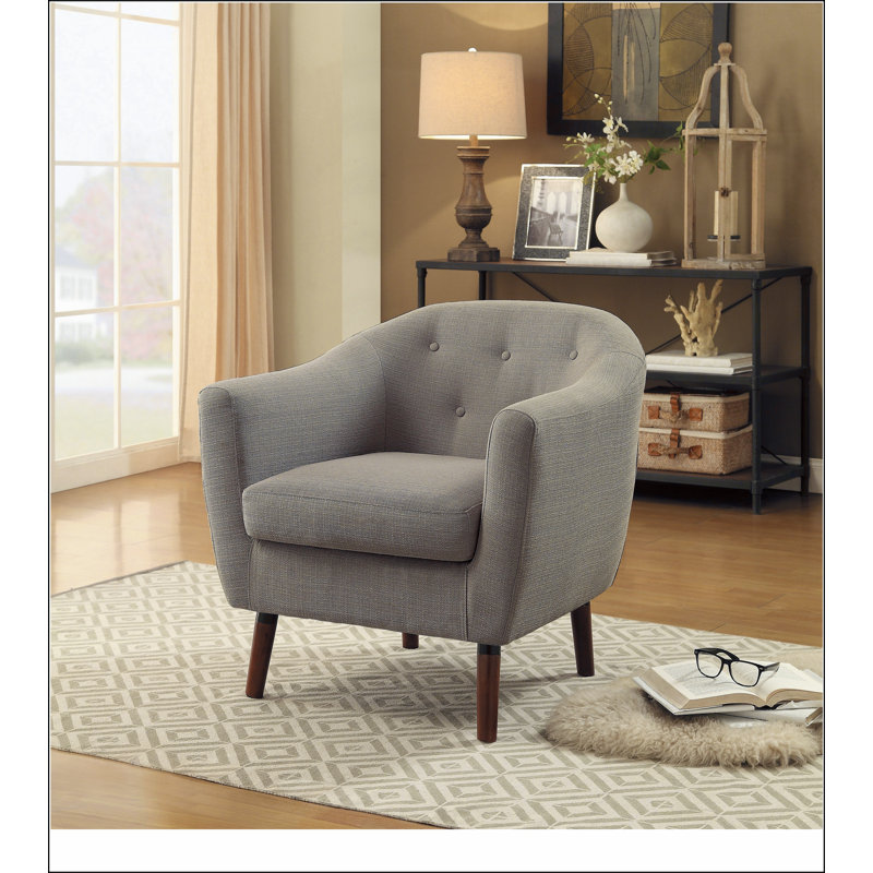 Fauteuil capitonné beige à 4 pieds Tadcaster, Beige