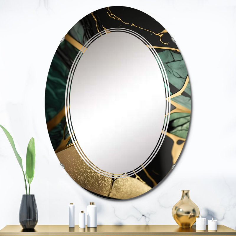 Miroir mural abstrait en marbre Patrcia, 36 po x 24 po