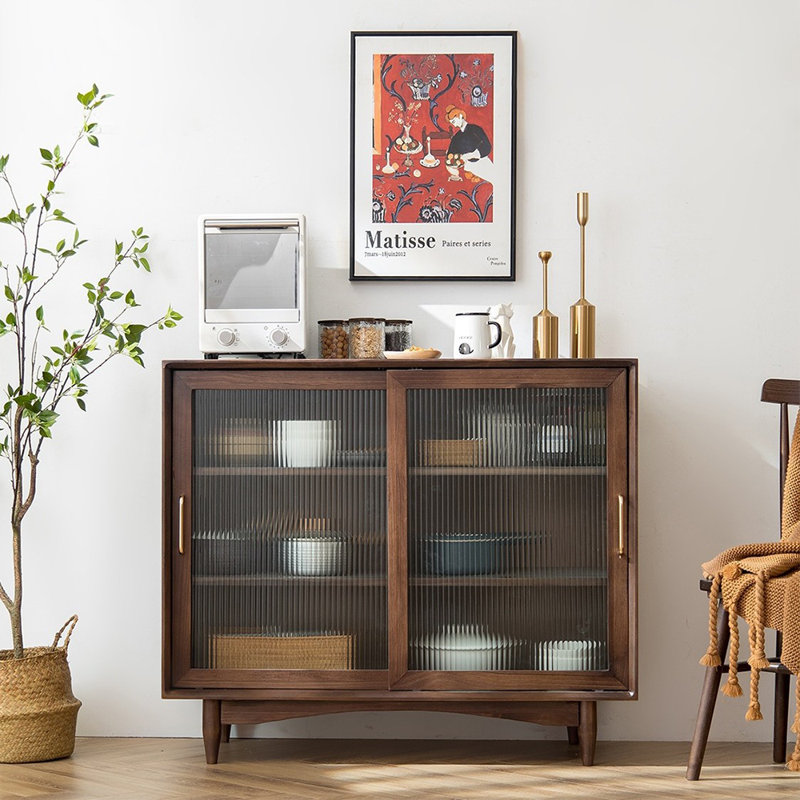 Simple Household Multifunctional Display Case, Walnut