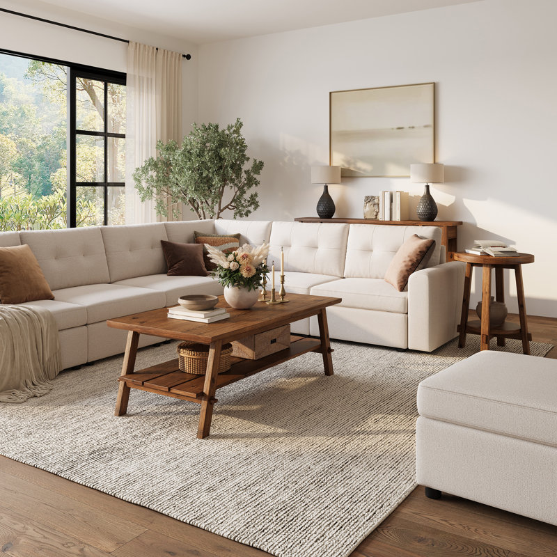 Table basse en bois massif, Marron clair