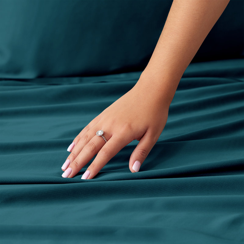 Twin XL Dark Teal Organic Bamboo Sheet Set