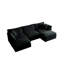 5 canapé modulaire en U en chenille noire, repose-pieds réversible pour plus de confort, 2 repose-pieds convertibles, chenille, canapé de salon