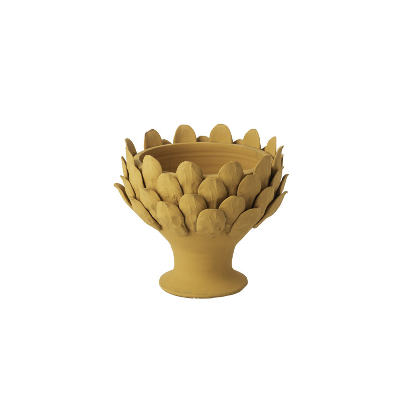 Pot de fleurs en céramique, H 10 po x l 12 po x P 12 po, Blanc