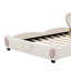 Velvet Platform Bed With Bear-Shaped Headboard And Bed-End Pocket-772664233-772664228