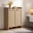 Large Capacity 6-Tier Shoe Cabinet Set Of 2, Farmhouse Rattan Shoe Storage Organizer With Adjustable Shelves And Doors, Entryway Hallway Wooden Storage Cabinet-669244950