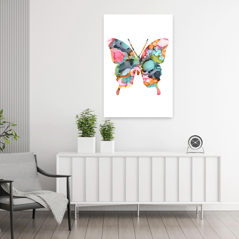 Art mural contemporain abstrait Butterfly III, 36" H x 24" W