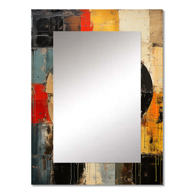 Napfle Colorful Retro Vinyl I - Vinyl Records Decorative Mirror, Modern Wall Mirror, Printed Metal Art
