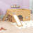 Low Loft Bed With Storage Shelves And Slide-668820491