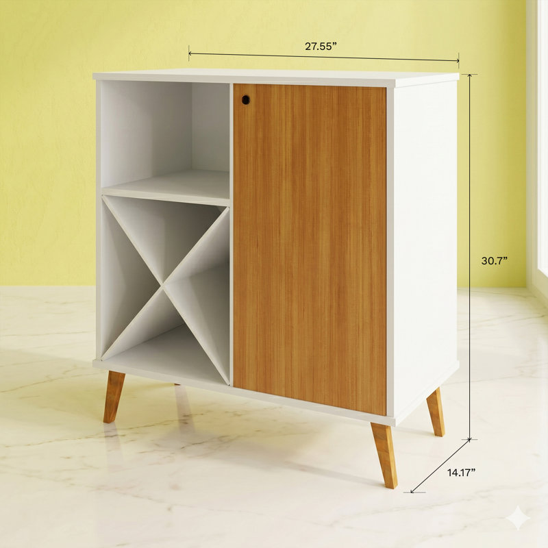 Armoire à café avec porte-bouteilles et porte-bouteilles Boahaus Cartmel, Blanc