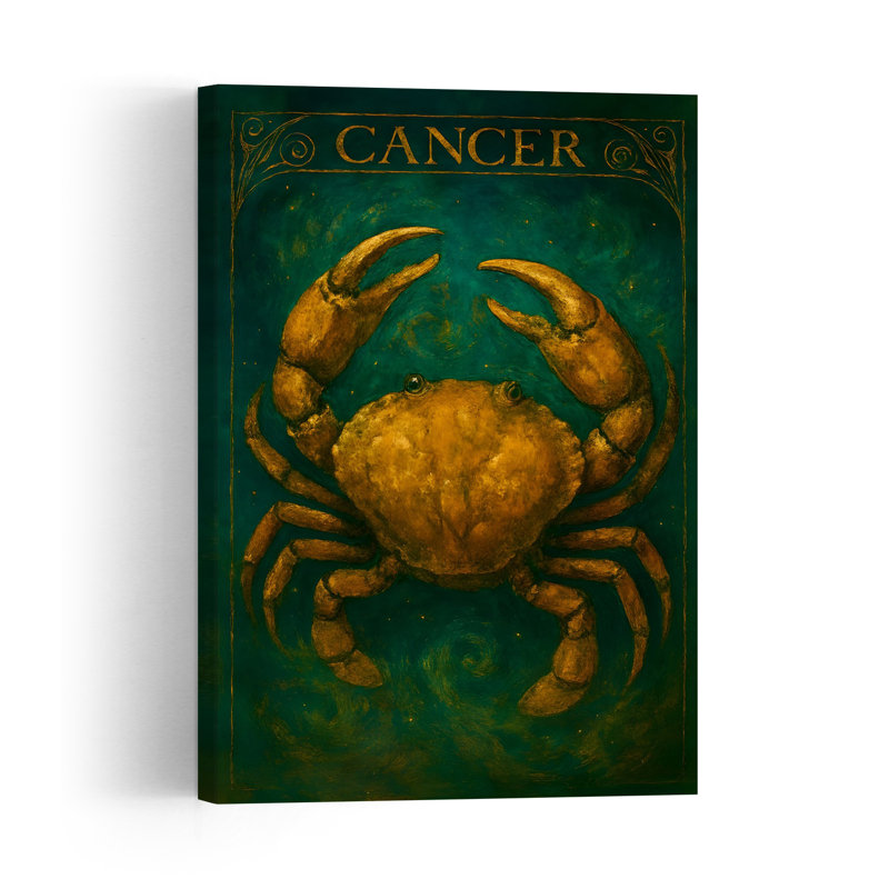Celestial Cancer Crab Mystical Contemporary Crab Ocean Wall Art Print, 45.72cm H x 30.48cm W
