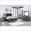 Noir glamour Table de chevet en bois à miroir 2 tiroirs pour chambre à coucher-2100461474