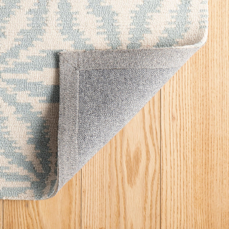 Aster Sky Hand Micro Hooked Wool Rug, Rectangle 2' x 3'