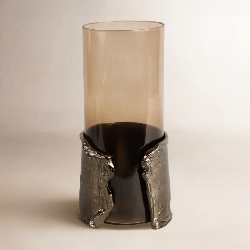  Verre moyen Maputo, brun, H 12 po x l 6 po x P 6 po