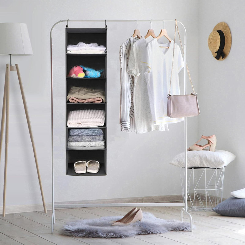 Siouxie Hanging Organizer, Gray, 42" H x 11.5" W x 12" D