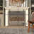 Metal Suspended Grid Single Panel Geometric Fireplace Screen with Bolted Detailing-1260668398