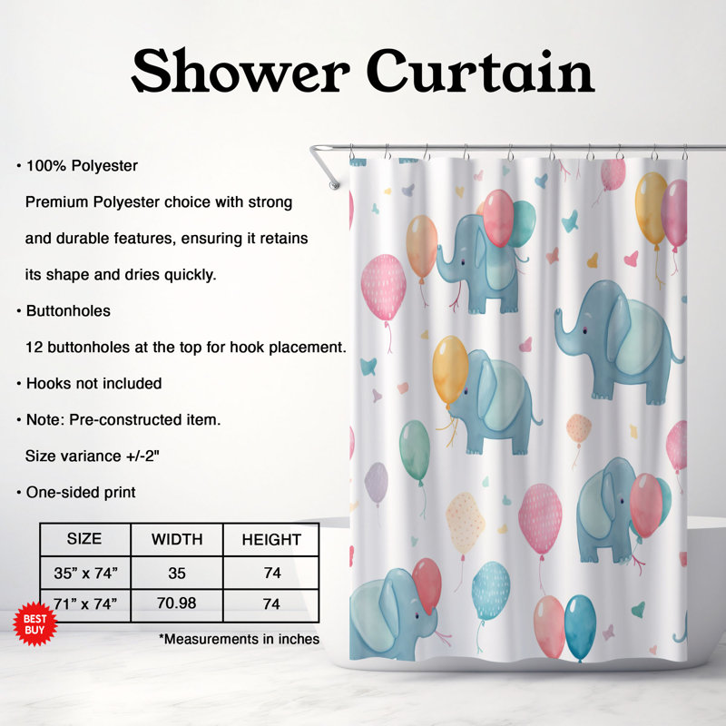 Colorful Haven - Rideau de douche Premium, H 74 po x l 71 po