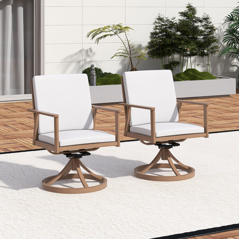 Chaises de patio pivotantes en aluminium 2 pièces