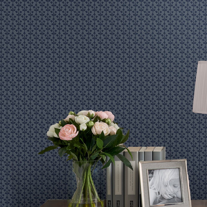 Laura Ashley Seaham Midnight Blue Wallpaper