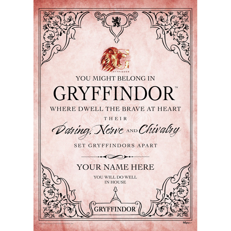 Harry Potter (Gryffindor Assigned - Personalized)  Wall Art