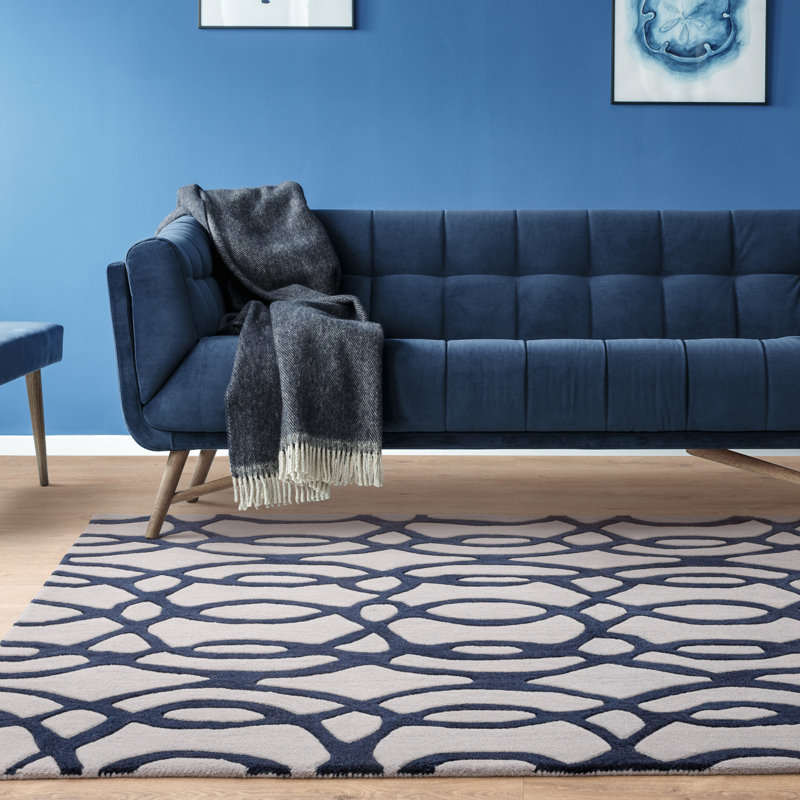 Louise Geometric Wool Hand Woven Area Rug, Rectangle 120 x 170cm