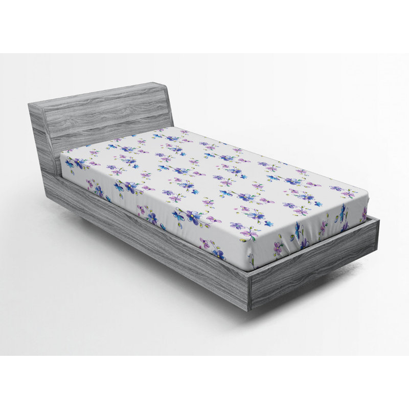 Microfiber Fitted Sheet, Twin Fitted Sheet, Navy Anchor 1