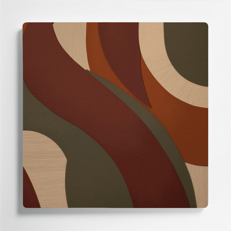 Abstract Shapes 7 Brown Metal Wall Art, 16" H x 16" W