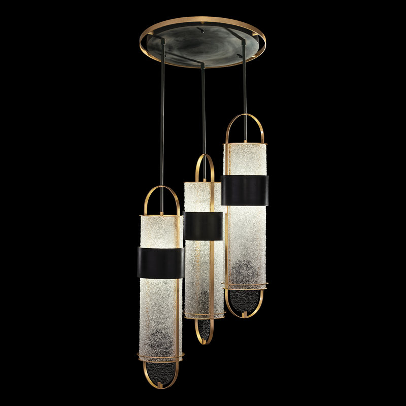Bond 6 - Light LED Pendant, Clear, Black/Gold