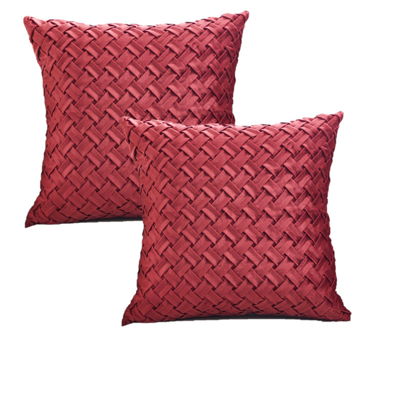 Housse de coussin Velvet Weave, Bourgogne
