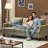83.5" Upholstered Square Arm Suede Sofa-773577989