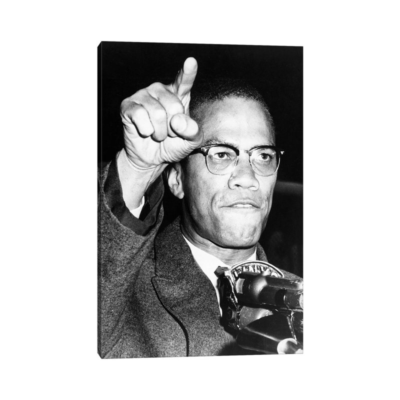 Malcolm X (1925-1965) - Print on Canvas, Wrapped Canvas, 20.32 cm H x 30.48 cm W