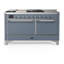 Majestic III Series 60 Inch Dual Fuel Range with 7 Sealed Burners, Griddle, Frenchtop in Antique White (Natural Gas, Copper Trim)-553012098-553012102-553012108
