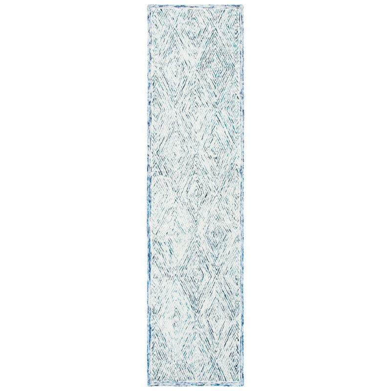 Diederich Hand Tufted Wool Geometric Rug, Runner 2'3" x 9'