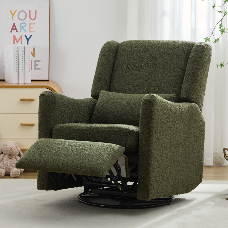 Fauteuil inclinable pivotant avec coussin, Seaweed Green Boucle Incorrect 1