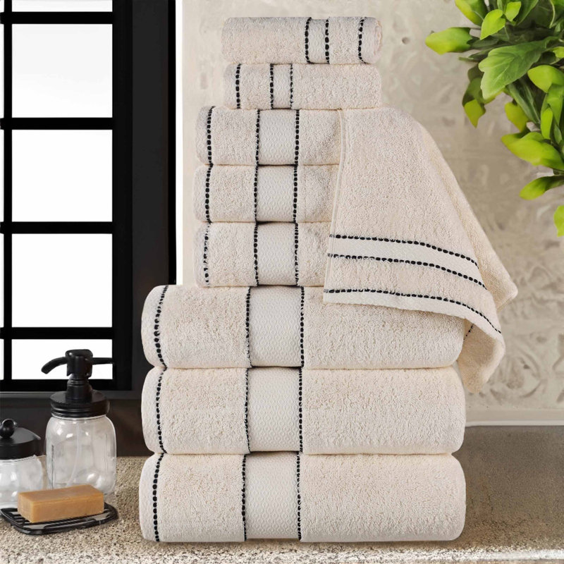 Niles 9 Piece Egyptian Giza Cotton Towel Set, Ivory
