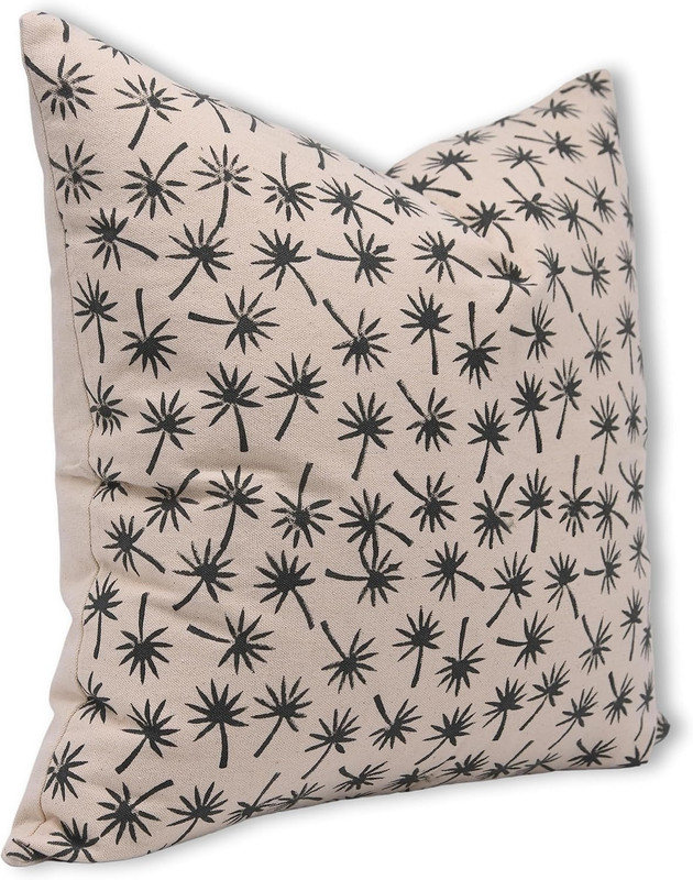 Housse de coussin en coton fait à la main à motif de blocs de noix de coco pour décoration intérieure - 14 po x 36 po