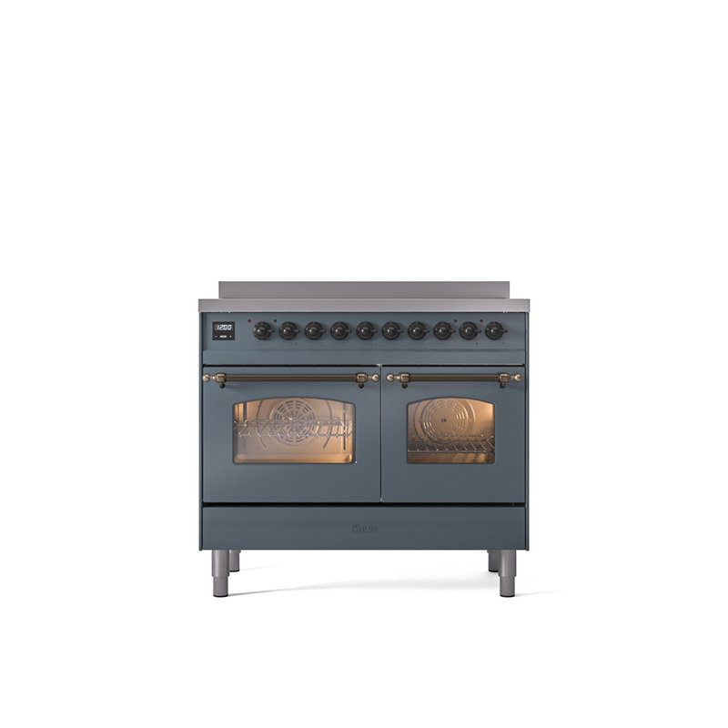 ILVE Nostalgie II 40 in Induction Range, Blue Gray/Bronze