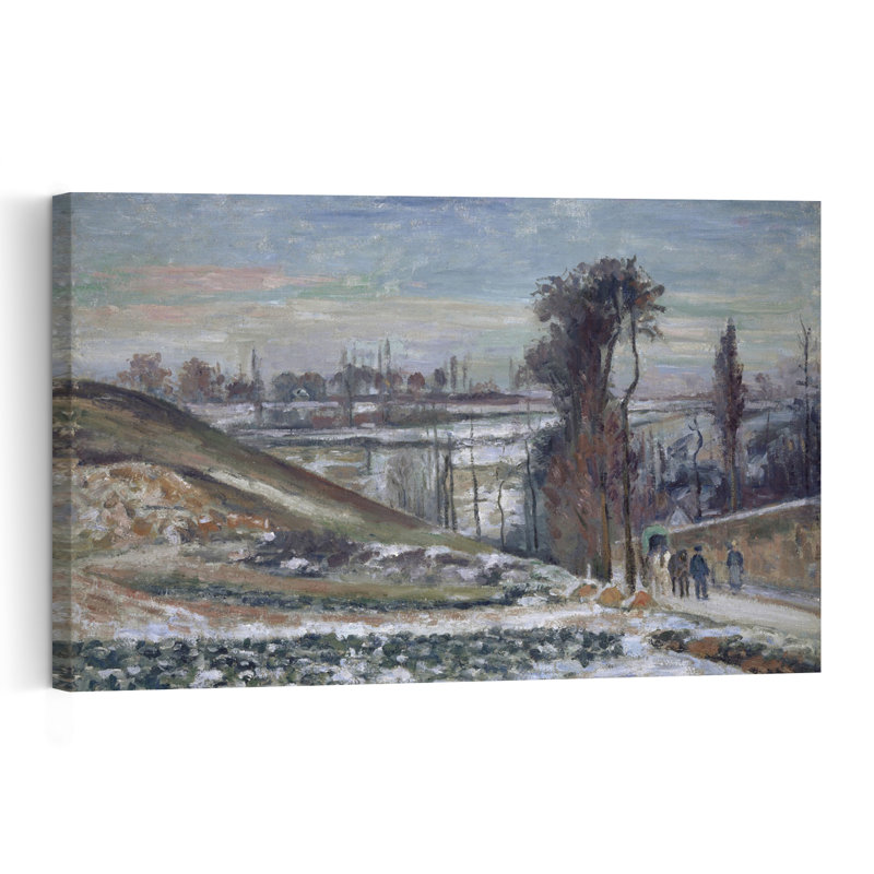 Paysage enneigé près de Lhermitage, 1875 - Impression d'art mural rustique et contemporain représentant un arbre