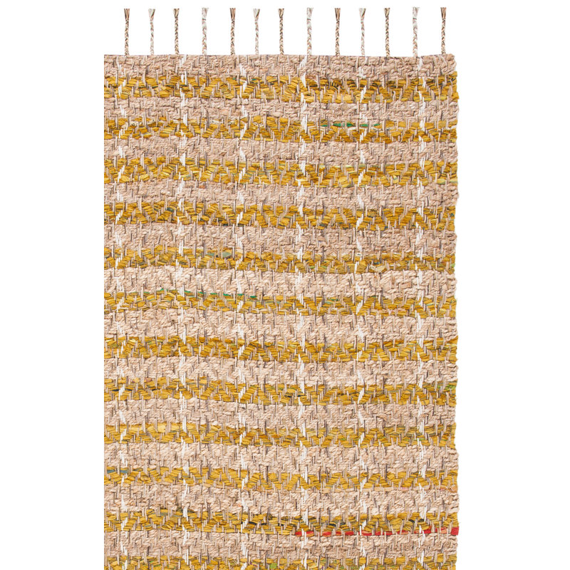 Cirrus Hand Woven 0.7 Jute 0.3 Cotton Striped Rug, Rectangle 4' x 6'
