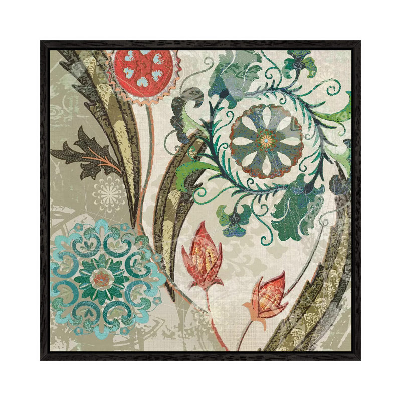 Royal Tapestry I by Carol Robinson - Print on Canvas, Black Framed, 45.72 cm H x 45.72 cm W