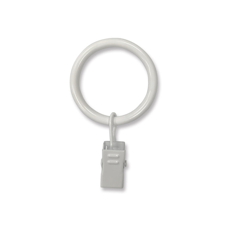 Anneaux de rideau Fraida, Blanc, 2,6 po x 1,6 po x 0,4 po