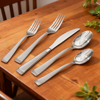 60-Piece Silverware Set For 12, 18/10 Stainless Steel Flatware Set With Elegant Bead Edge Design, Mirror Polished And Dishwasher Safe Cutlery Set For Everyday And Special Occasions