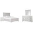 Liz King Panel Bed 2 Small Nightstands And Drawer Dresser With Landscape Mirror
