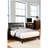 Eastern King Size Contemporary Bed With Brown Cherry Solid Wood, Button Headboard, Mattress Compatible Layout Bed, Cherry, Slat Structure