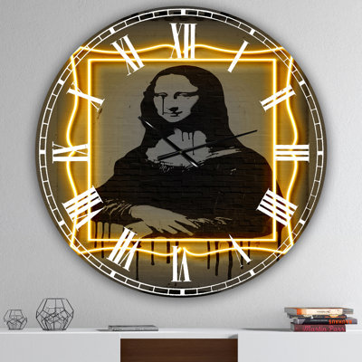 Horloge murale moderne Mona Lisa Neon