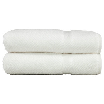 Serviette de bain en coton à chevrons