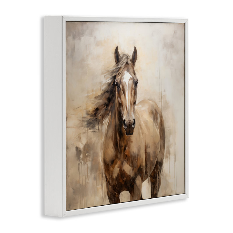 Cheval avec égouttement moderne, estampe numérique encadrée par PI Creative Art, H 17 po x l 17 po