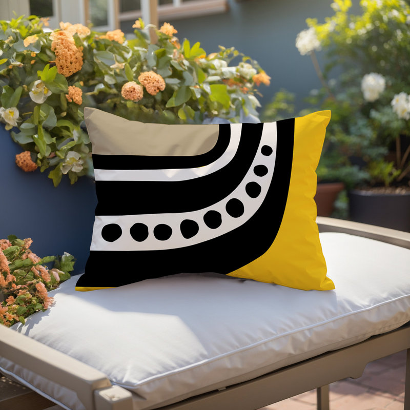Coussin lombaire réversible intérieur / extérieur Sofi Minimalist, H 14 po x l 20 po, Jaune