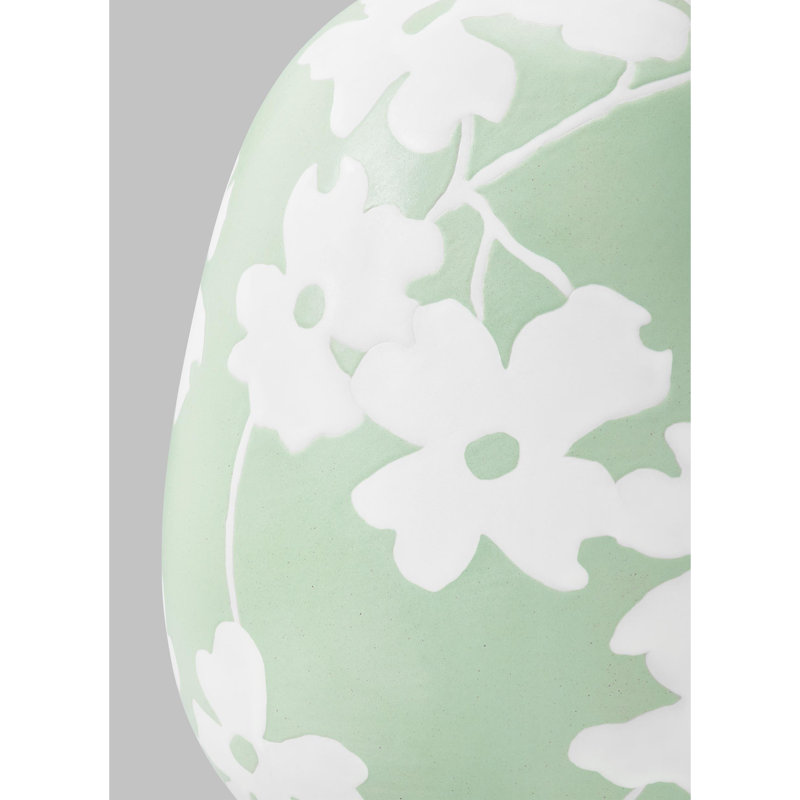 Ceramic Table Lamp, Semi Matte Green